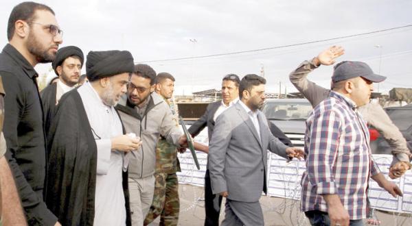 Moqtada al-Sadr enters Green Zone , Baghdad, March 27- Reuters