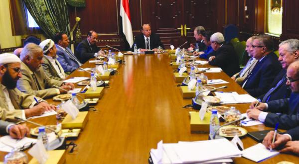 President Abd Rabbuh Mansur Hadi chairing a meeting for Yemeni political parties in Riyadh