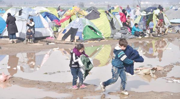 Refugees in one of the camps at Greece Borders