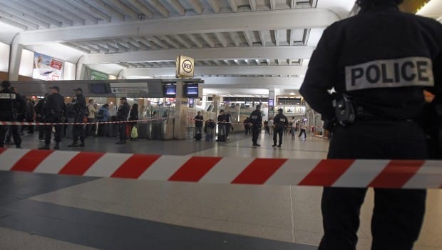 French soldier stabbed in throat outside Paris