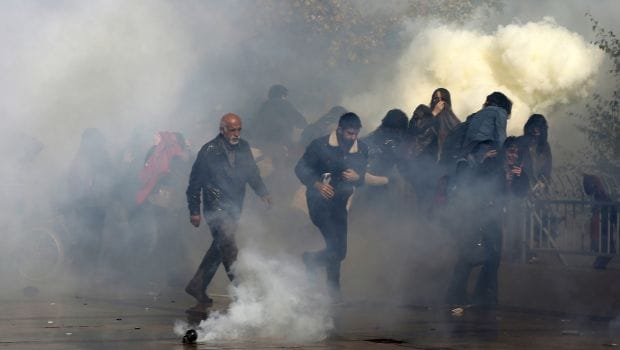 Turkish police fire water cannon to break up protest