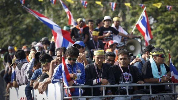 Thai protesters try to block election sign-up