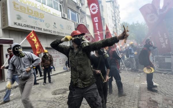 Riot police clash with May Day protesters in Istanbul