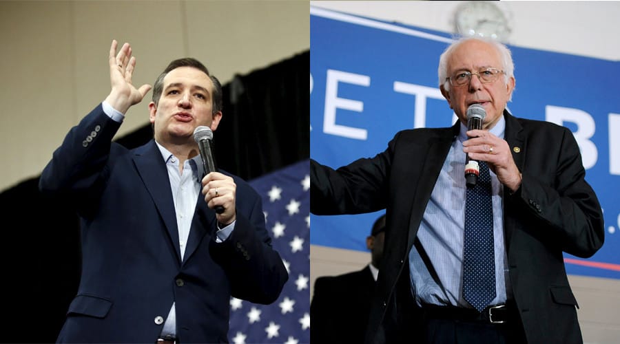 Republican Cruz and Democrat Sanders Win over Trump and Clinton