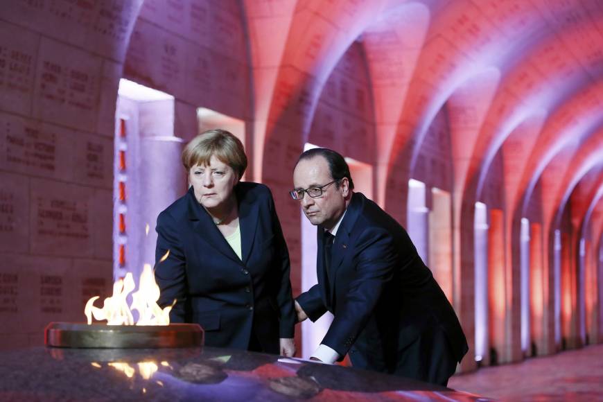 Hollande, Merkel Celebrate with “Hope Message” 100 Years since Verdun Bloody Battle