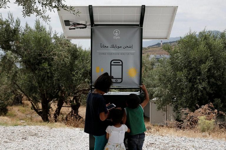 Sun-Powered Phone Charger in Greece