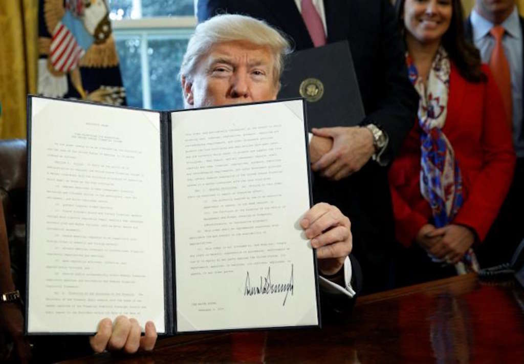 Trump Sides with Wall Street, Orders Banking Reforms