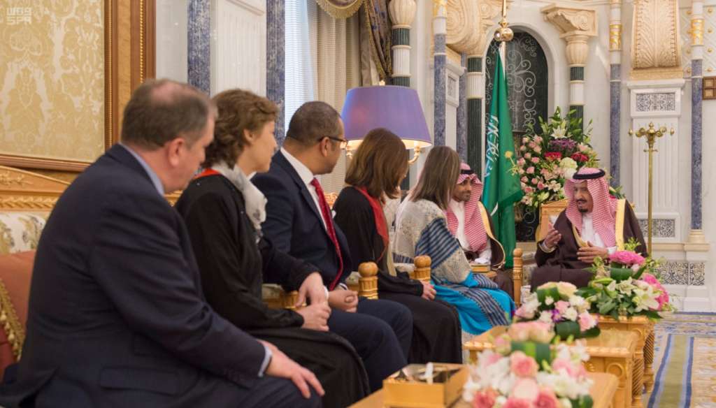 King Salman Receives Delegation from Middle East Group of British Conservative Party