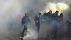 Turkish police fire water cannon to break up protest