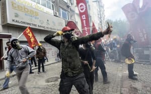 Riot police clash with May Day protesters in Istanbul