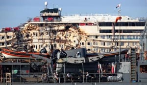 Costa Concordia nears end of final voyage to scrap yard
