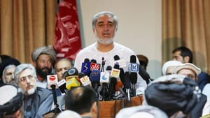 Supporters of Afghanistan’s Abdullah rally after disputed vote