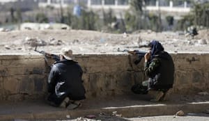 Houthi rebels seize Yemen state media, battle soldiers