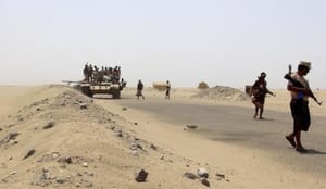 Houthi rockets kill dozens in south Yemen